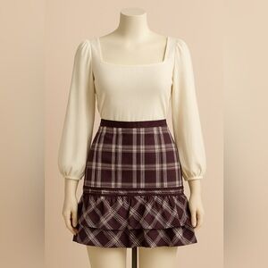 Purple Ruffled Midi Skirt for Casual Occasions